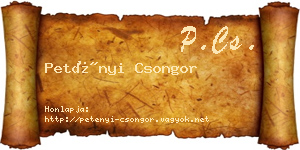 Petényi Csongor névjegykártya